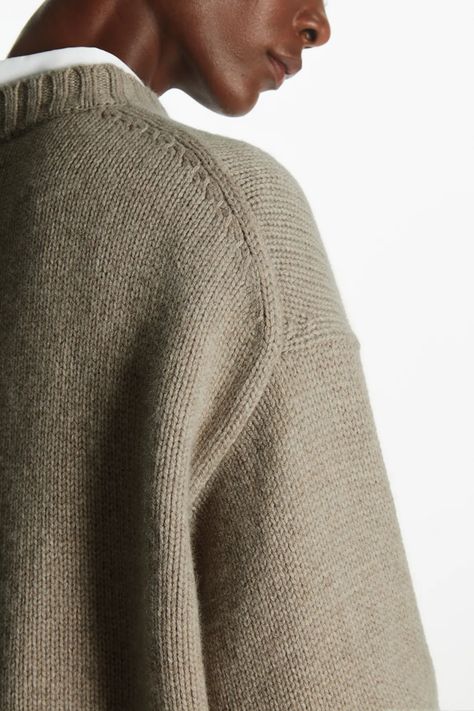 OVERSIZED PURE CASHMERE SWEATER - BEIGE - Jumpers - COS Fall Lookbook, Fall Layers, Natural Fibres, Women's Sweaters, Beige Sweater, Cashmere Sweater, In Design, Cashmere Sweaters, Cardigans For Women