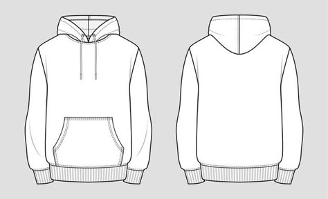 Hoodie. technical sketch of clothes. | Premium Vector #Freepik #vector #ribbon #fashion #sports #silhouette Hoodie Design Drawing, Sweat Drawing, Hoodie Vector, Hoodie Illustration, Hoodie Template, Technical Sketch, Clothing Templates, Hoodie Model, Hoodie Drawing