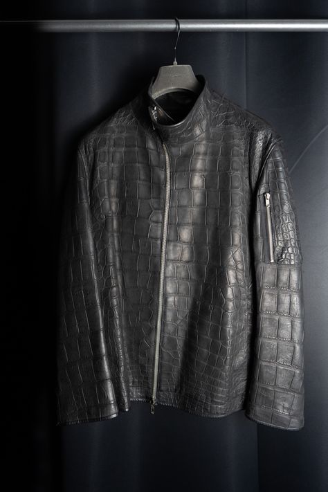 Rick Owens HUNRICKOWENS Crocodile Leather Jacket | Grailed Crocodile Leather Jacket, Rick Owens Men, Men's Outerwear, Crocodile Leather, Mens Outerwear, Rick Owens, Leather Jacket, Leather