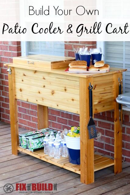 Diy Patio Cooler, Diy Grill Station, Grill Diy, Wood Cooler, Wooden Cooler, Cooler Cart, Diy Cooler, Patio Cooler, Cooler Stand