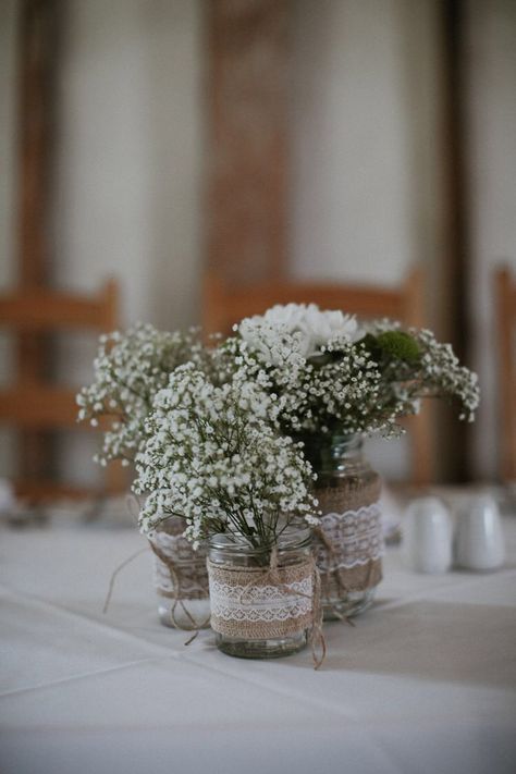 Charis & Matt Jam Jar Wedding, Jam Jar Flowers, Hessian Wedding, Travel Theme Decor, Vintage Travel Themes, Wedding Jars, Gypsophila Wedding, Vintage Wedding Table, Yosemite Wedding