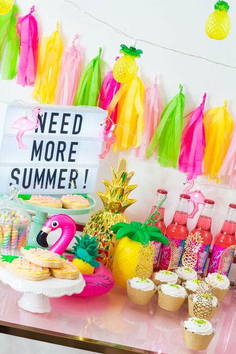 End Of Summer Bash For Kids, End Of Summer Party Decorations, Flamingo Summer Party, End Of Summer Pool Party Ideas, Beginning Of Summer Party, Summer Kickoff Party, End Of Summer Party For Kids, End Of Year Party Themes, Goodbye Summer Party