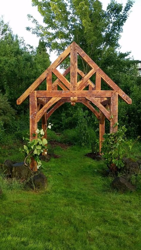 Grape Arbor, Garden Arbor, Backyard Diy Projects, Vegetable Garden Design, Garden Trellis, Garden Structures, Garden Gates, Outdoor Rooms, The Ranch