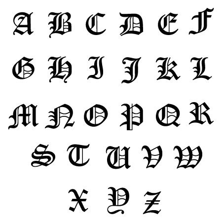 Cholo Tattoo, Tattoo Alphabet, Old English Alphabet, Tattoo Fonts Alphabet, Old English Letters, Dark And Mysterious, Gothic Font, Graffiti Lettering Fonts, Old English Font