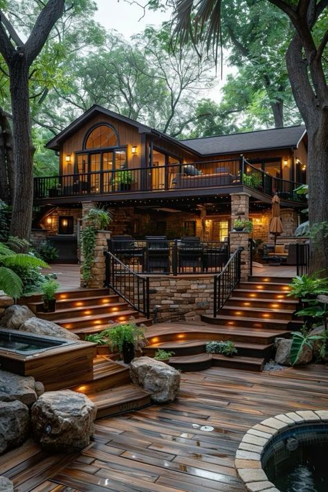 Luxurious Homes, Cabin Rustic, Crazy Houses, Trendy Photography, Nice House, Outdoor Designs, Tree House Designs, Dream Life House, Deck Designs