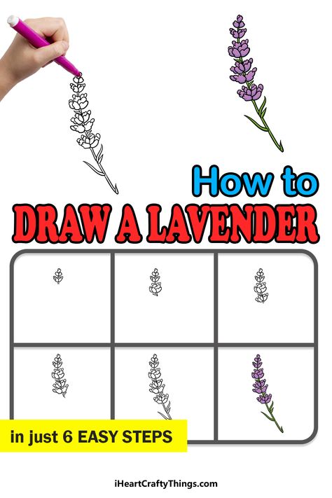 Lava Drawing, Draw Lavender, Elementary Drawing, Sketchbook Ideas Inspiration, Snoopy Drawing, Kinds Of Flowers, Spring Drawing, Different Kinds Of Flowers, Draw Flowers