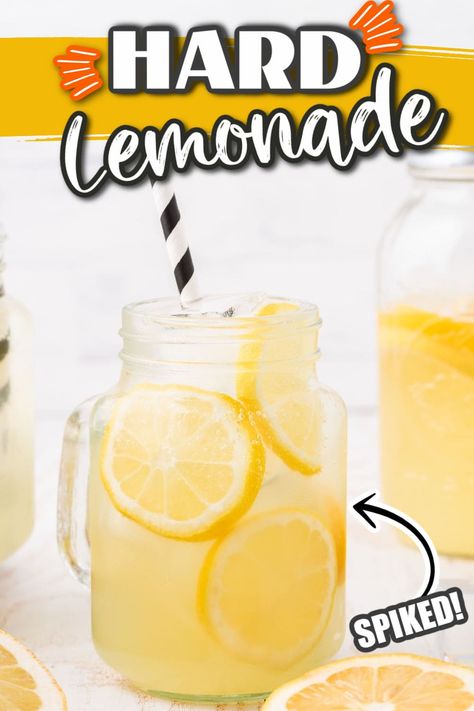 Lemonade With Alcohol, Alcoholic Lemonade Drinks, Spiked Lemonade Recipe, Lemon Shake Up, Country Time Lemonade, Mikes Hard Lemonade, Spiked Lemonade, Lemonade Punch, Hard Lemonade