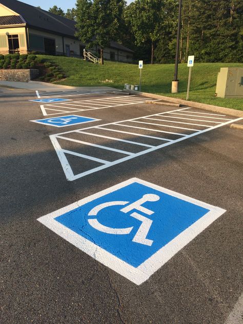 Disabled Parking, Parking Lot Striping, Parking Lot Painting, Journal 2023, Sevierville Tennessee, Floor Painting, Sevierville Tn, Parking Area, Parking Space