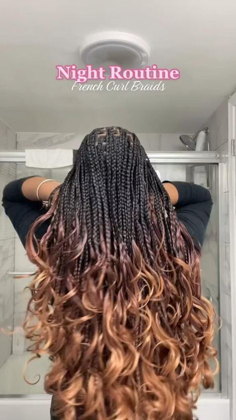 Goddess Braids Ombre, French Curl Braids Hairstyles, Spiral Braids, Braids French, French Curl Braids, Braids Ombre, Curl Braids, Braids Short, French Curl