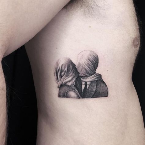 The Lovers Painting, Famous Art Pieces, Hyper Realistic Tattoo, Abstract Tattoo Designs, Choose Her, Single Needle Tattoo, Sketch Ink, Tattoo Outline Drawing, René Magritte