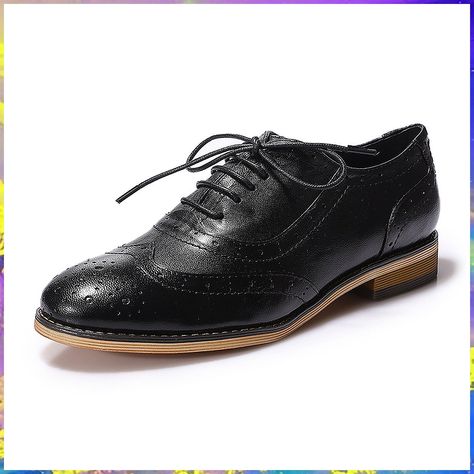 Mona flying Women's Leather Perforated Lace-up Oxfords Brogue Wingtip Derby Saddle Shoes for Girls ladis Women Leather Oxfords Women, Flat Oxford Shoes, Brogues Shoes, Leather Flats Women, Bowling Shoes, Oxford Brogues, Saddle Shoes, Oxfords Shoes, Leather Oxford Shoes