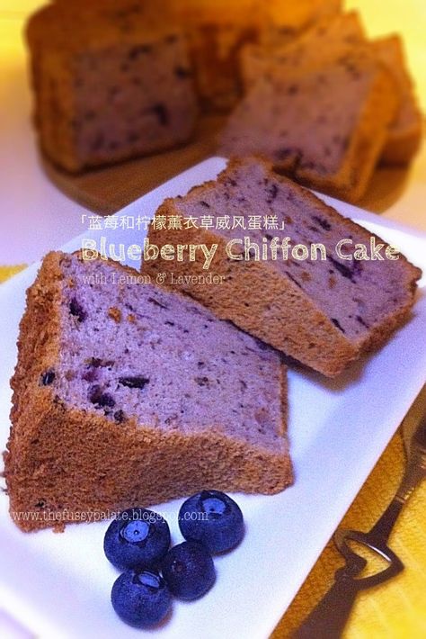 Blueberry Chiffon Cake Recipe, Blueberry Chiffon Cake, Hokkaido Cake, Homecooked Food, Ogura Cake, Chocolate Chiffon Cake, Foam Cake, Pandan Cake, Cotton Cake