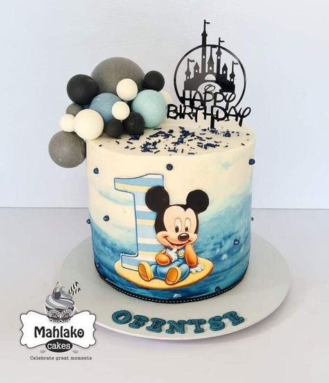 Blue Mickey Mouse Cake, Baby Mickey Mouse Cake, 2nd Birthday Cake Boy, Cake Jars, 1st Bday Cake, Mouse Birthday Cake, Mickey Mouse Birthday Cake, Mickey Mouse First Birthday, Mickey Mouse 1st Birthday