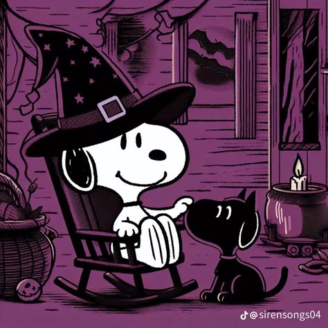 Spooky Snoopy, Halloween Pfp Aesthetic, Spooky Pfp, Spooky Paintings, Halloween Snoopy, Halloween Calendar, Helloween Wallpaper, Purple Goth, Peanuts Halloween