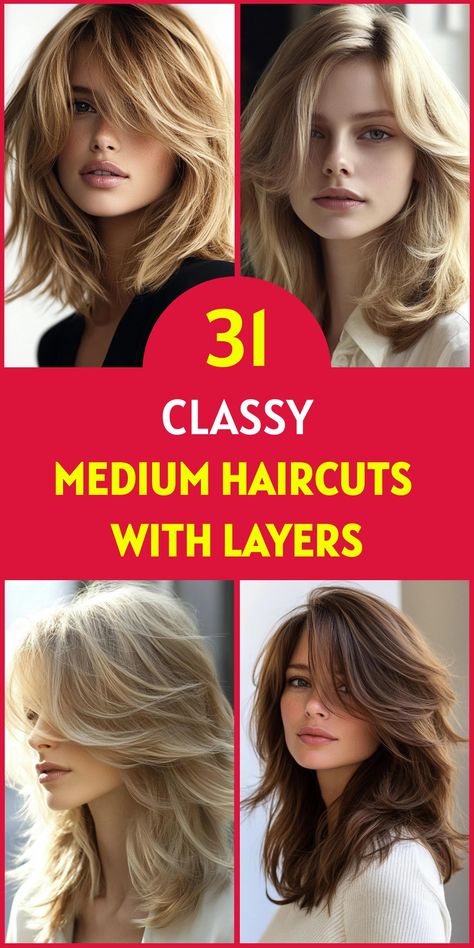 Embrace the versatility of medium haircuts with layers. Our gallery of 31 stunning styles showcases the transformative power of well-placed layers. Whether you have fine, thick, straight, or curly hair, these cuts will breathe new life into your locks. Find the perfect layered look to express your personality and boost your confidence. Saggy Layer Haircut, Long Layers Center Part, Beautiful Layered Hair, Extreme Layered Hair Medium, Indian Layered Haircut, Medium Length Blowout Styles, No Layers Haircut Medium, Feathered Layers Long Hair, Multi Layer Haircut