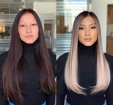 Hair Color Asian, Blonde Asian, Popular Hair, How To Lighten Hair, Blonde Hair Looks, Long Hair With Bangs, Hair Color Balayage, Asian Hair, Beautiful Long Hair