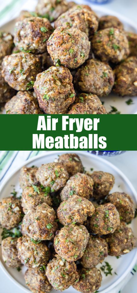 Beef Meatballs Air Fryer, Airfryer Meatballs, Meatballs In Air Fryer, Air Fryer Meatballs, Prepping Ideas, The Best Air Fryer, Friends Recipes, Delicious Appetizers, Food Italian