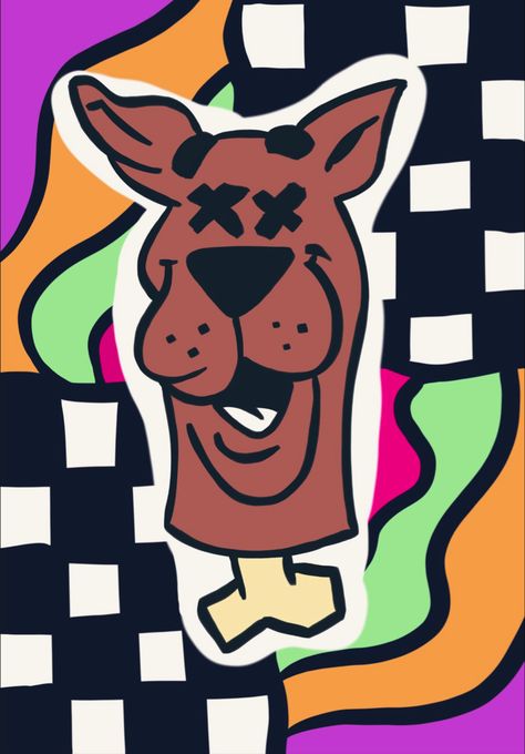 Scooby Doo Drawing Trippy, High Scooby Doo Painting, Scooby Doo Art Trippy, Scooby Doo Drawing, Urbex Exploring, Scooby Doo Images, Painted Jacket, Drawing Pad, Painting Inspo