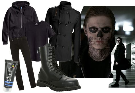 Tate Halloween Costume, American Horror Story Costumes, Evan Peters American Horror Story, Tate And Violet, Tate Langdon, Hunter Outfit, Black Halloween Dress, Cute Couple Halloween Costumes, Hallowen Costume