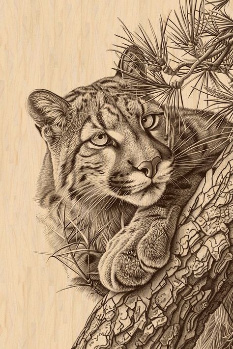 Pyrography Projects, Bottles Design, Pyrography Patterns, Illustrator Inspiration, Pyrography Art, Wood Burning Patterns, Mountain Lion, Wood Burning Art, Digital Drawings