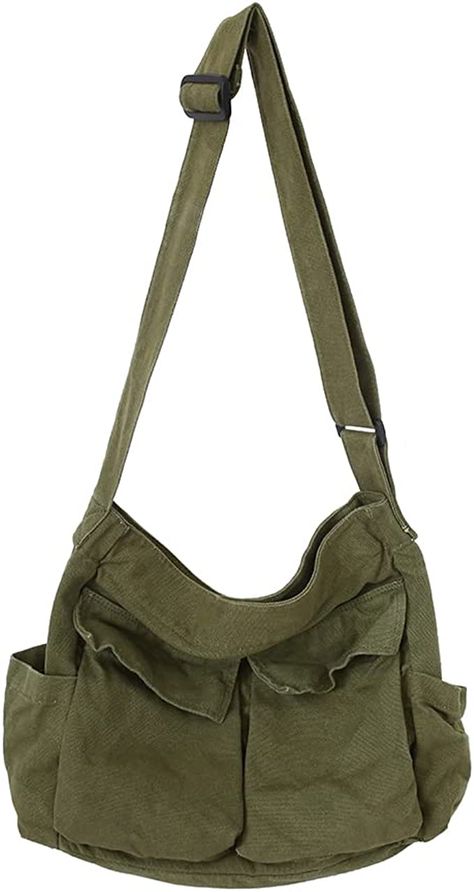 Amazon.com: Canvas Shoulder Bag Large Hobo Crossbody Bag with Multiple Pockets Canvas Messenger Tote Bag for Women and Men : Clothing, Shoes & Jewelry Sling Bag Aesthetic, Cute Messenger Bags, Messenger Bags For School, Canvas Sling Bag, Tote Bag With Pockets, Large Hobo Bag, Hobo Crossbody Bag, Laptop Shoulder Bag, Girls Handbags