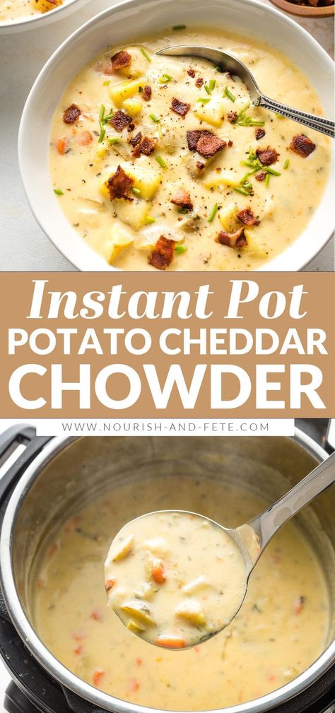 Potato Chowder Soup, Cheddar Chowder, Potato Cheddar Soup, Bacon Chowder, Potato Bacon, Potato Chowder, Chowder Soup, Cheesy Potato, Chowder Recipe