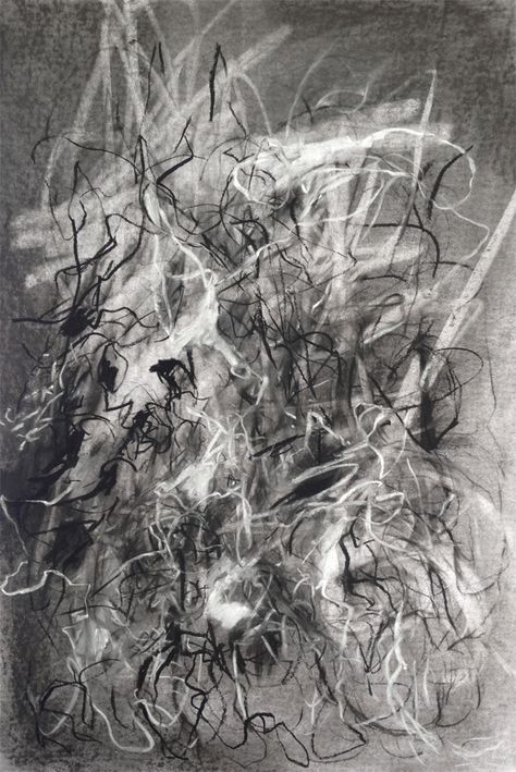 Justine Henry. Untitled. Charcoal & Chalk on paper, 2017. Somatic Practice, Charcoal Abstract, Chalk On Paper, Design Restaurant, Charcoal Art, Bar Design Restaurant, A Level Art, Charcoal Drawing, Mark Making