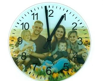 Uv print | Etsy IN Retirement Clock, Picture Clock, Photo Wall Clocks, Favorite Picture, Photo Logo, Room Wall Decor, Personalized Products, Uv Printing, Picture Display