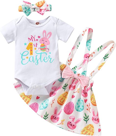 First Easter Outfit, Easter Clothes, Outfits Short Sleeve, Easter Romper, Baby Easter Outfit, Easter Cute, Easter Outfit For Girls