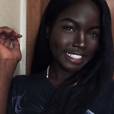 South Sudanese, Lola Chuil (Polished Jet/ Perfect Ebony complexion) Olive #dsw Lola Chuil, South Sudanese, Dark Skin Beauty, Dark Skin Women, African Beauty, Dark Beauty, Brown Skin, Black Is Beautiful, Beauty Skin