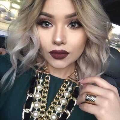 ಌ ～  ⒼⒾⓁⓁⒾⒶⓃ ～ಌ Dark Lip Makeup, Dark Lip, Dark Lipstick, Beauty Make-up, Winter Makeup, Perfect Eyebrows, Makeup On Fleek, Kiss Makeup, Flawless Makeup