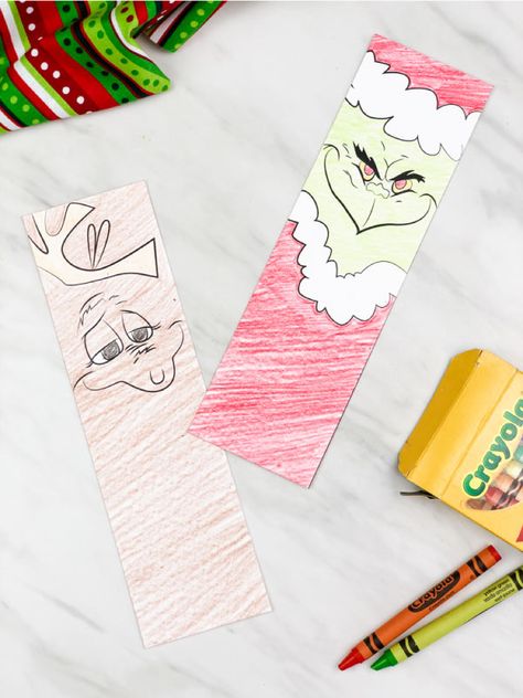 Download these free printable Grinch coloring page bookmarks for kids! They're a fun and simple Christmas activity for young readers. #simpleeverydaymom #kidscrafts #kidsandparenting #xmas #christmas #grinch Grinch Bookmarks, Grinch Activity, Free Printable Grinch, Grinch Coloring Pages, Bookmarks For Kids, Grinch Crafts, Fun Christmas Activities, Grinch Party, Fun Activities For Toddlers