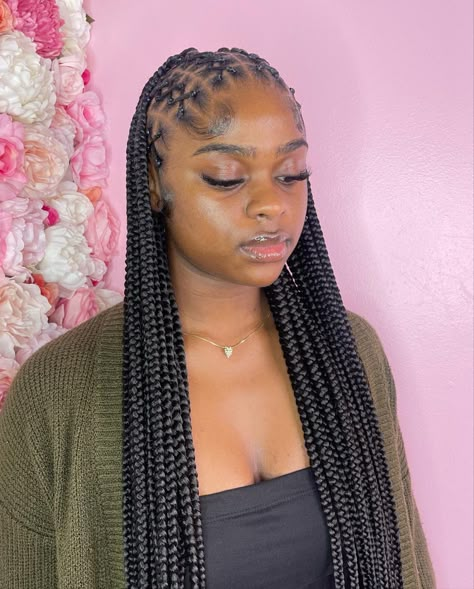 Cross Cross Braids, Crisscross Braids, Bhaddie Hairstyle, Hair In Braids, Fav Hairstyles, Twists Hairstyles, Hairstyles Box Braids, Cute Box Braids, Big Box Braids Hairstyles