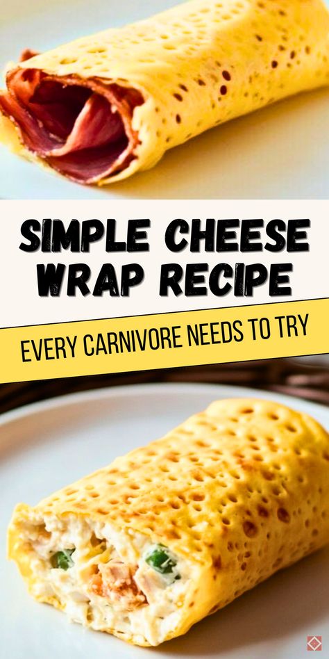 Ready in just 5 minutes, this cheese wrap recipe is a must-have for the carnivore diet! Soft, delicious, and so simple to make, these wraps are perfect for any meal or snack. Try this low-carb favorite and save this pin for your next quick meal idea! Carnivore Crepes Recipe, Carnivore Wrap Recipes, Carnivore Cheese Bread, Easy Carnivore Meal Prep, Carnivore Tortilla Recipe, Carnivore Recipes Simple, Carnivore Diet Snack Ideas, Cheese Wraps Keto, Cheese Wrap Recipes