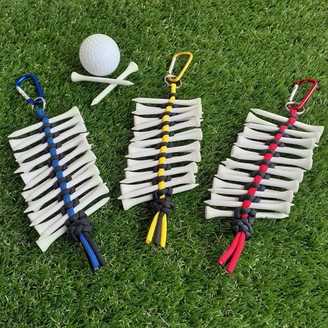 Golf Tee Holder, Golf Crafts, Paracord Bracelet Patterns, Golf Christmas Gifts, Golf Lover Gifts, Golf Diy, Stop Spending, Christmas Golf, Golf Gifts For Men