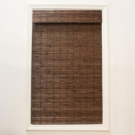 Radiance Brooklyn 48-in Cocoa Light Filtering Cordless Roman Shade in the Window Shades department at Lowes.com Woven Roman Shades, Sheer Roman Shades, Popular Window Treatments, Bamboo Roman Shades, Cordless Blinds, Cordless Roman Shades, Privacy Shades, Window Molding, Bamboo Light