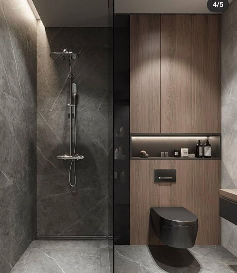 Small Bathroom Design Ideas, Toilet And Bathroom Design, Bathroom Interior Design Modern, Modern Small Bathrooms, Luxury Master Bathrooms, Washroom Design, Guest Bedroom Decor, Small Toilet, Bathroom Design Ideas