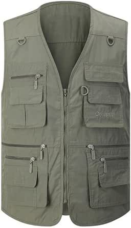 Gihuo Men's Fishing Vest Utility Safari Travel Vest with Pockets Outdoor Work Photo Cargo Fly Summer Vest Fish Photo, Vest Plus Size, Travel Vest, Military Vest, Hunting Vest, Vest With Pockets, Fishing Vest, Safari Travel, Summer Vest