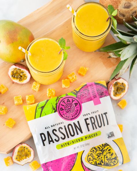 We are seriously loving these Passion Fruit cubes and all the delicious smoothies they make🟧 As we were blending, someone mentioned margaritas🍹 Should that be our next recipe? Let us know in the comments💖 Head to the frozen section at your local @wholefoods and get some Passion Fruit cubes today😍 #PassionFruit #Coconut #DragonFruit #Jackfruit #Watermelon #Acai #PitayaFoods Passion Fruit Smoothie Recipes, Passion Fruit Green Tea, Passion Fruit Coconut Drink, Pineapple Passion Fruit Smoothie, Kiwi Passion Fruit Guava, Pitaya Smoothie, Pitaya Fruit, Dragon Fruit Pitaya, Red Dragon Fruit