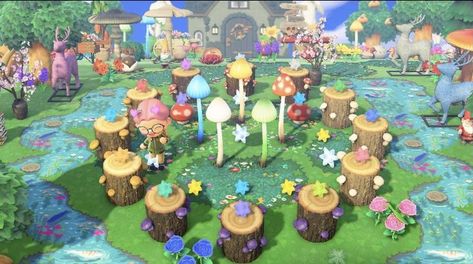 Acnh Zodiac Garden, Animal Crossing Zodiac Garden, Fairycore Animal Crossing Villagers, Acnh Astrology Designs, Acnh Fairy Circle, Acnh Zodiac, Fairy Island, Zodiac Circle, Fairy Circle