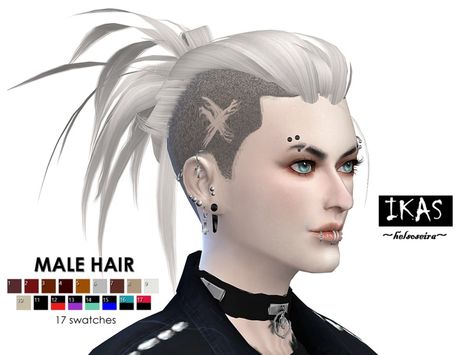 The Sims Resource: IKAS - Hairs recolored by Helsoseira - Sims 4 Hairs - http://sims4hairs.com/the-sims-resource-ikas-hairs-recolored-by-helsoseira/ Sims Resource Male Hair, Sims Resource Male, Sims 4 Punk, Pretty Sims, Sims 4 Cc Goth, Goth Male, Punk Hairstyles, Emo Hairstyle, Sims 4 Hair Male