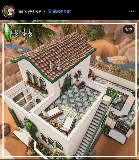 Sims 4 Spanish Cc, Sims 4 Spanish Style House, Mediterran House, Sims 4 Houses Layout, Lotes The Sims 4, Sims 4 House, Sims Freeplay Houses, Mediterranean Luxury, Adobe Home