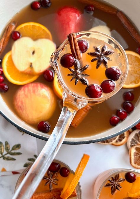 Dust off your prettiest punch bowl and make this festive Non-Alcoholic Thanksgiving Punch for the holiday season! It's made with apple cider, ginger ale, ground cinnamon and cinnamon sticks, then garnished with fruit slices and fresh cranberries for the perfect fall drink! Thanksgiving Punch Non Alcoholic, Punch Non Alcoholic, 2023 Thanksgiving, Apple Cider Punch, Thanksgiving Punch, Mulled Apple Cider, Apple Ideas, Alcoholic Punch Recipes, Thanksgiving Foods