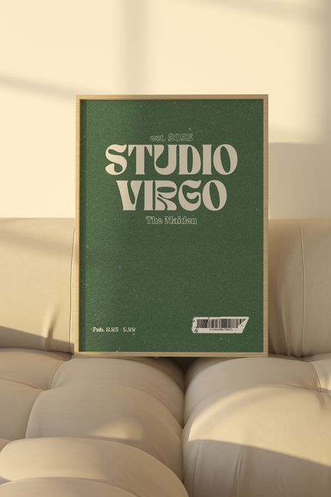 Studio Virgo Magazine Cover Green Print,Digital Download,Printable Art,Virgo,Zodiac,Astrology Decor,Virgo Poster,Astrology Print,Virgo Decor #etsy #diy #decor #homedecor #homediy #himeinspiration #decor inspiration #trendy #aesthetic #aesthetic decor #poster #printable #wallprint Virgo Decor, Aesthetic Virgo, Virgo Poster, Astrology Decor, Virgo Art, Astrology Virgo, Etsy Diy, Aesthetic Decor, Trendy Aesthetic