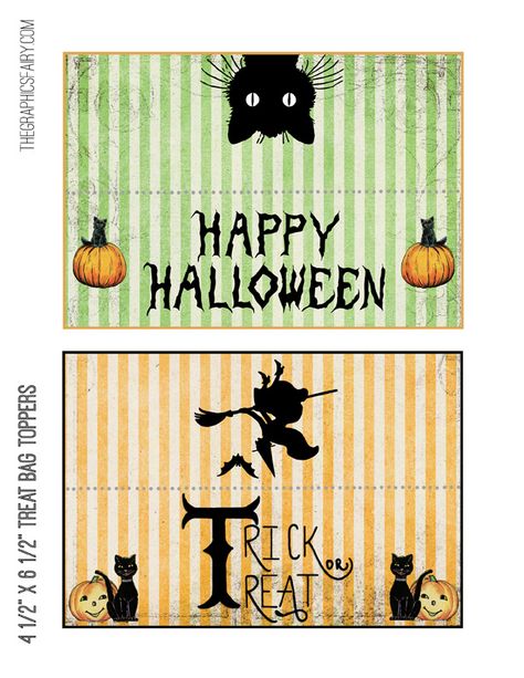 Halloween Treat Bag Toppers Printable, Halloween Bag Toppers Free Printable, Free Halloween Printables, Halloween Banners, Printable Halloween Tags, Teal Pumpkin Project, Imprimibles Halloween, Cute Halloween Treats, Treat Bag Toppers