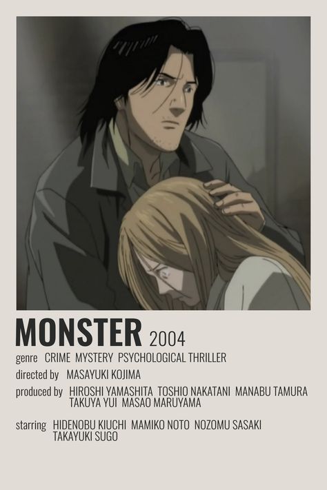 Monster Minimalist Poster, Johan And Tenma, Anime Prints, Monster Anime, Poster Anime, Minimalist Posters, Anime Monsters, Anime Poster, Anime Posters