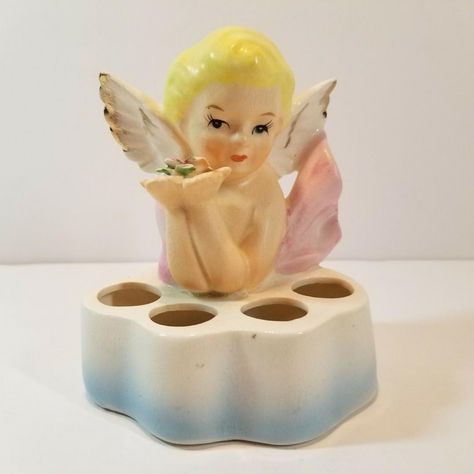 Clay Lipstick Holder, Cherub Vintage, Angel Cherub, Makeup Brush Holder, Vintage Angel, Lipstick Holder, Makeup Brush Holders, The Leaf, Lipstick Makeup