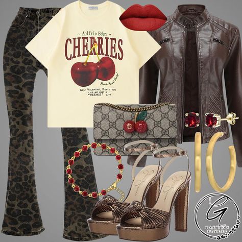 2 looks of leopard and cherries… sweet 🍒 but fierce 🐆 ✨SHOP THE LOOK! LINKS TO OUTFIT IN WEBSITE UNDER FALL STYLEZ, CLICK LINK IN BIO ✨ #Fashion #Style #OOTD #FashionFinds #AmazonFashion #ShopTheLook #cherryfashion #fallfits #falloutfits #streetchic #fallfashion #leopardfashion #AmazonDeals #AmazonAffiliate #OutfitInspo #OutfitInspiration #affiliate #womensfashion #womensootd #urbanfashion #womenstreetwear #streetwear #streetwearfashion #streetweardaily #streetwearstyle #fashionstyle #wome... Leopard Print And Red Outfits, Cheetah Print Pants Outfit, Mas Outfits, Printed Pants Outfits, Bio Fashion, Geek Clothes, Ootd Women, Red Streetwear, Curvy Fashionista