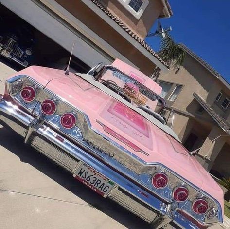 64 Impala, Hello Kitty Car, Lowrider Trucks, Pimped Out Cars, Girly Car, Lowrider Cars, Old School Cars, Fancy Cars, Pink Car