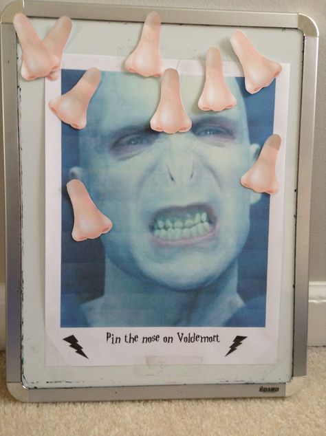 Backyard Harry Potter Party, Harry Potter Halloween Party Ideas, Pin The Nose On Voldemort Printable, Harry Potter Party Games Adult, Harry Potter Hen Do, Harry Potter Hen Party, Pin The Nose On Voldemort, Printable Harry Potter Decorations, Harry Potter Theme Party Decoration